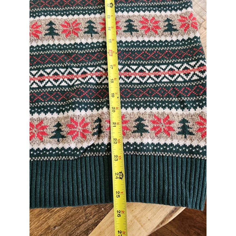 St John's Bay Nordic Fairisle Crewneck Sweater Men’s Size L Holiday 100% Cotton - Picture 4 of 7